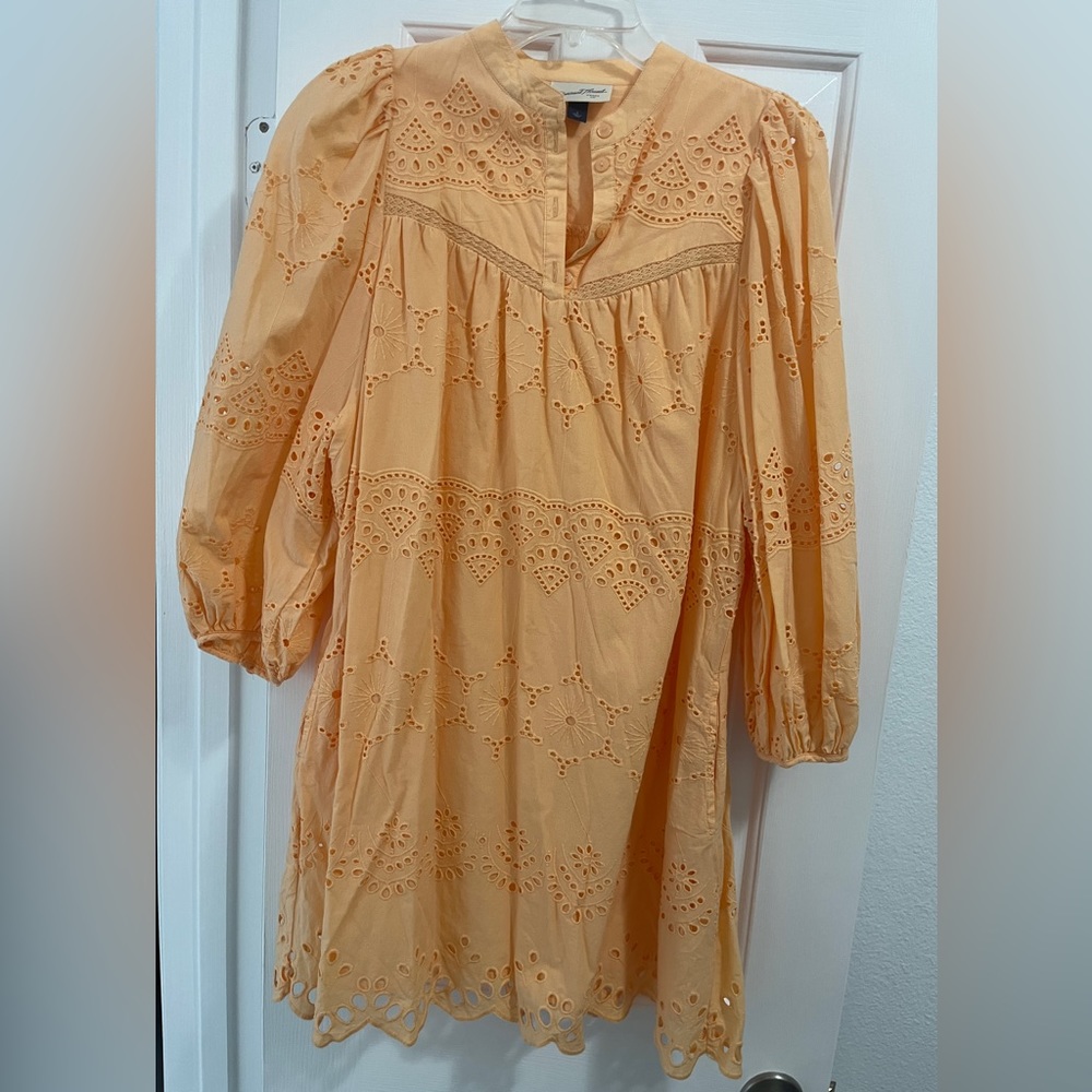 Peach eyelet dress